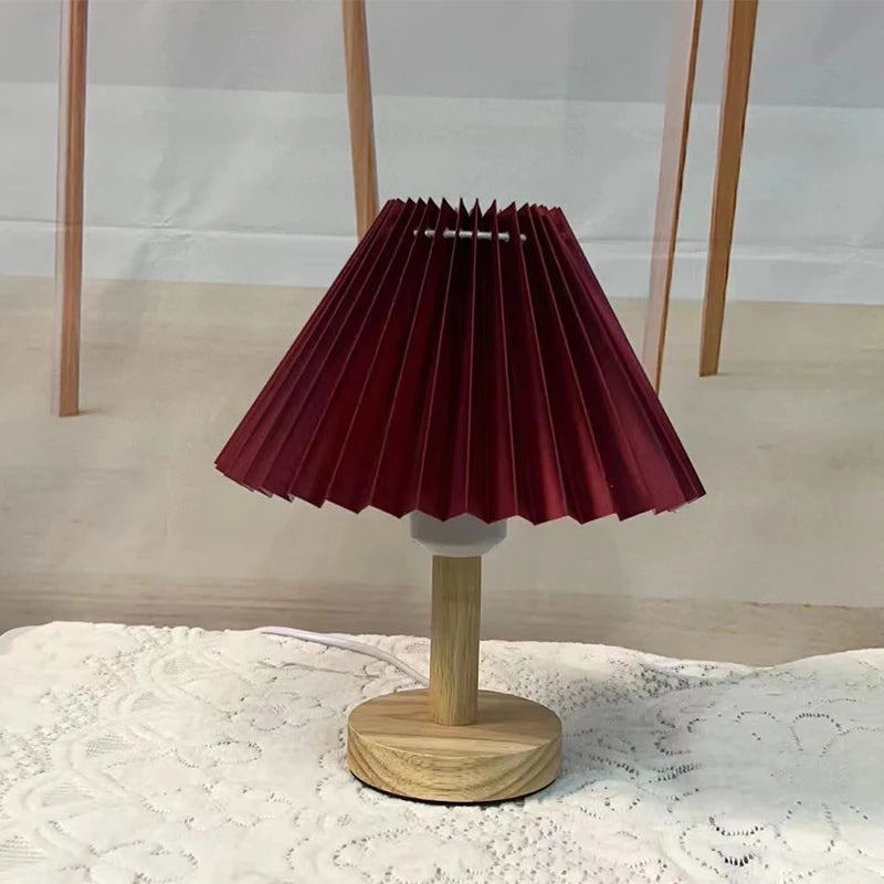 Nordic Pleated Table Lamp DIY Foldable 5V USB 220V Art Atmosphere Bedroom Bedside Night Light Home Decorate